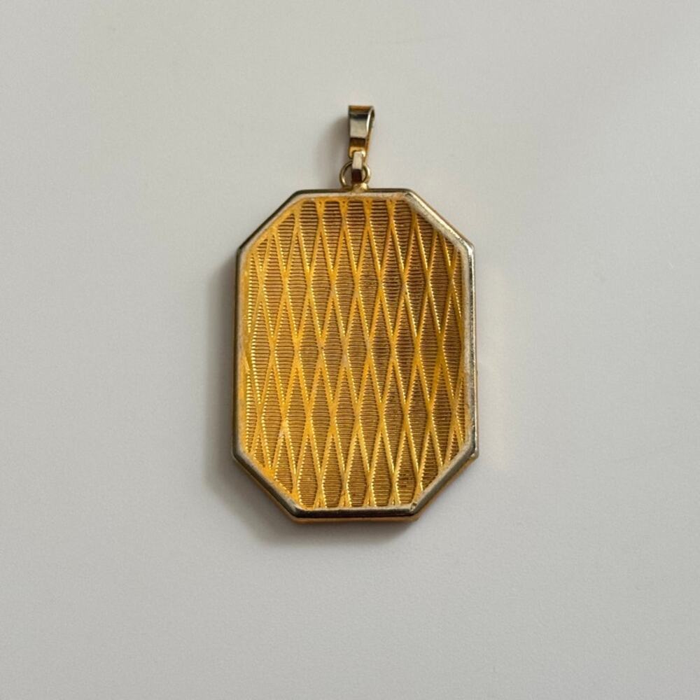 Vintage Damascene‎ Bird With Flowers Gold Plated Pendant - Picture 5 of 7